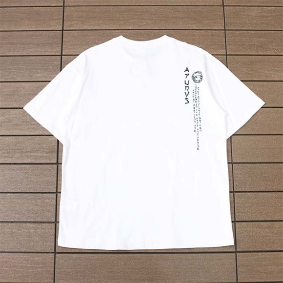 AAPE Monkey Head Wave Print Logo T-Shirt - White Short Sleeve - Picture 4 of 6